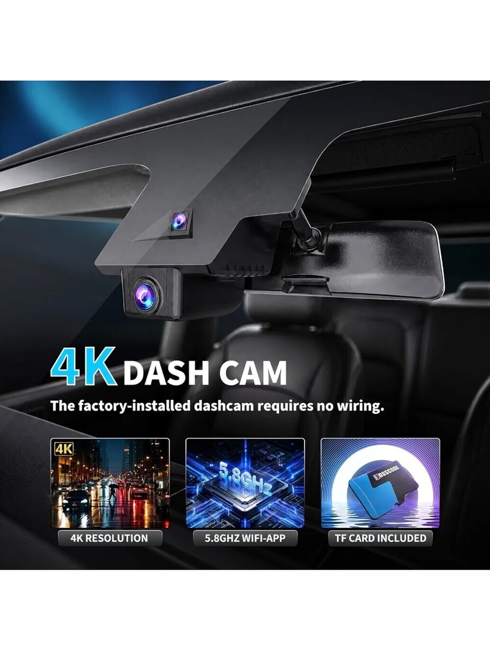 Ford Bronco 2021-2024 4K Hidden Dash Cam 5.8GHz WiFi 64GB Card - Picture 6 of 8